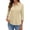 Khaki, variant on HAJWOH 3/4 Length Sleeve Polo Shirts Womens Tops Dressy Casual V Neck Golf Polo Shirts Business Work Blouses 2025 Trendy Tunic Top