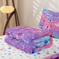 thumbnail image 5 of Erosebridal Rainbow Cute Butterfly Zipper Twin Comforter Sets with Fitted Sheet and 2 Pillowcases,Sparkle Print Ombre Zipper Bedding Set For Girls,Colorful Stars Reversible,4pcs, 5 of 7