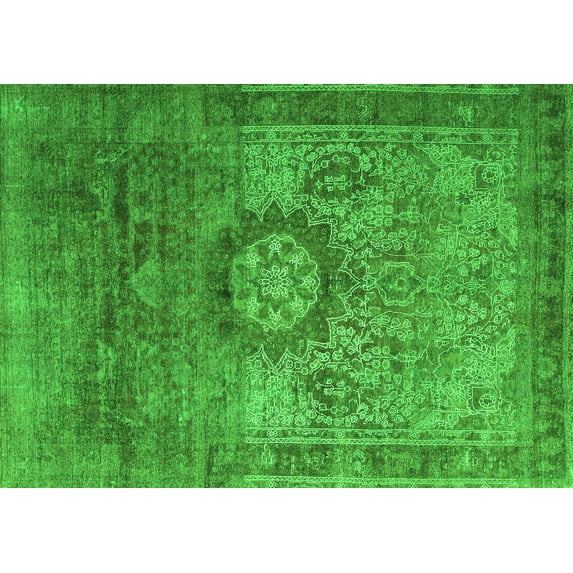 Ahgly Company Indoor Rectangle Persian Green Traditional Area Rugs, 7' x 10'