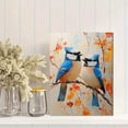 thumbnail image 2 of Qisvanset 12x16 Inch Bluejay Bird Canvas Wall Art, Colorful Oil Painting Wildlife Indoor Wall Decoration, 2 of 8