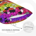 thumbnail image 5 of Balery Colorful Tie Dye Stained Glass 1 Pillow Covers,Bed Pilowcases,Reversible Plush Throw Pillow Covers End Pillow Encasement,Pillow Case - 14"X20", 5 of 9