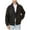 Black, variant on Leather Jacket Men, Men's Solid Color Fashionable Lapel Leather-Like Jacket with Zipper, Buttons, Pockets & Long-Sleeve Hoodless, Faux Leather Jacket