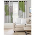 thumbnail image 2 of Sage Green Blackout Curtains, Light Blocking Print Window Curtains, Modern Geometric Grey Oil Painting Abstract Thermal Insulated Window Drapes for Living Room Kitchen Cafe 2 Panels, 55"W x 39"L, 2 of 9