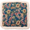 thumbnail image 1 of Nvzi Cojines de silla cuadrados con estampado floral, suaves y gruesos, con ribete de piel sintética (azul, 18 x 18 pulgadas), 1 of 5