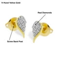 thumbnail image 5 of Gold Angel Wing Earring - 0.15CT Diamonds - 14 Karat Gold - Angel Wing Studs - Earrings Jewelry, 5 of 6