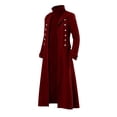 thumbnail image 6 of Hulanddfd Mens Coat Long Trench Coat, Stand Collar Zip Up Outerwear with Pockets, Casual Winter Top, 6 of 6