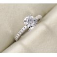1.30 ct Vintage Moissanite Diamond Ring Plated White Gold Silver Ring