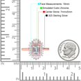 thumbnail image 4 of Rose Tone, Simulated Cubic Zirconia Size-8 Emerald Cut Vintage Art Deco Halo Wedding Bridal Engagement Ring Baguette 925 Sterling Silver, 4 of 7