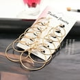 thumbnail image 3 of 6 Pairs Women Fashion Rock Circle Hoop Earrings Set, Punk Hoop Earrings, 3 of 8