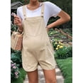 thumbnail image 4 of Women'S Summer Casual Bib Short Overalls Loose Linen Jumpsuit Beach Outfits Travel Vacation Clothes  M, 4 of 6