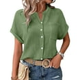 thumbnail image 5 of ZJXFGS Business Casual Tops for Women Blouses for Women Casual Fall Womens Blouses for Work Professional Blouses for Women Trendy Tops for Women 2025 Green XL, 5 of 9