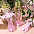 thumbnail image 3 of 4Pcs Easter Bunny Cutlery Holder Plush Tail Decor Rabbit Shape Cutlery Cover Cutter Fork Bag Happy Easter Party Decoration-Pink, 3 of 8