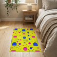 thumbnail image 3 of ODIKA 2'x3' Washable Accent Rug Funky Cartoon Aesthetic Graphic Retro Bold Outline Blocks for Bedroom, Nursery, RV, Pet Friendly, Bedside Mat, 3 of 7
