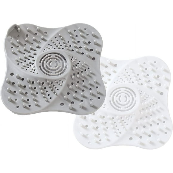 shiyou-Reusable Drain Hair Catcher Cover w/Suction Cups Durable Silicone Shower Drain Hair Filter Floor Drain Hair Trap Drain Strainers Easy Install Clean for Kitchen Shower Batchroom Floor Drain