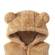 thumbnail image 3 of Chaqueta de invierno para niños, de color sólido, sin mangas, con capucha y cremallera, forro polar, cálida, de poliéster., 3 of 4