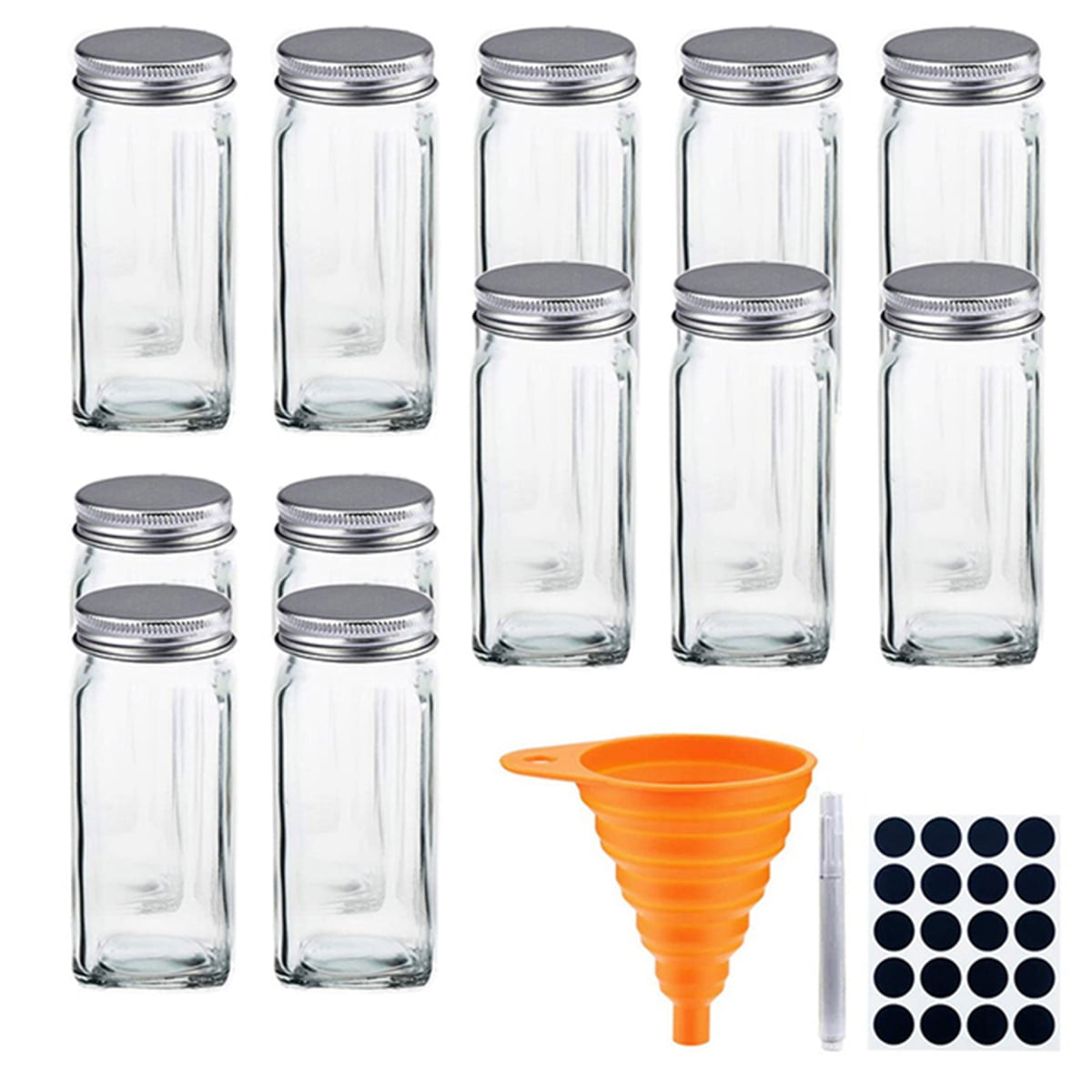 12pcs Pepper Jar Transparent Salt Spice Shakers Seasoning Plastic Kitchen Kit 