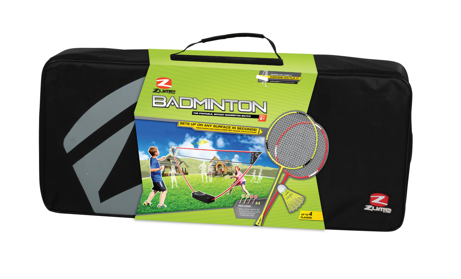 Zume Games Portable Badminton Set With Freestanding Base photo 2