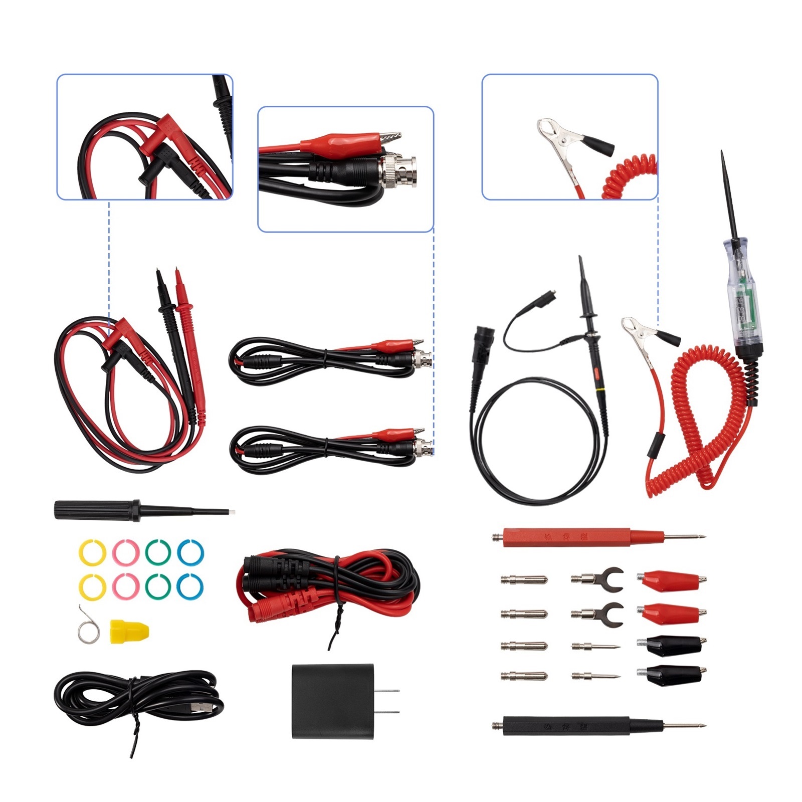 Touch Screen Digital Oscilloscope 2 Channels Portable USB + 25Mhz Signal Source+Multimeter ,Professional Designed