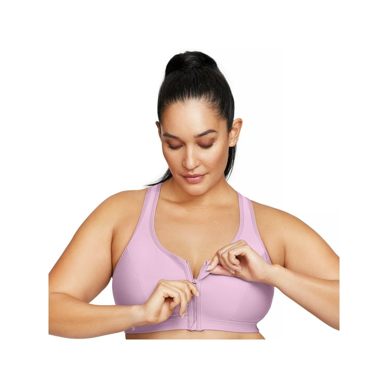 Pisexur Front Zipper Sports Bras for Women, Solid Ribbed Support Bras for  Women Full Coverage And Lift T-Shirt Bra for Everyday Wear 
