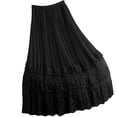 thumbnail image 5 of AUNVITO Women's High Waist Pleated Midi Skirt with Lace Applique A-Line Elegant Feminine Style, 5 of 6