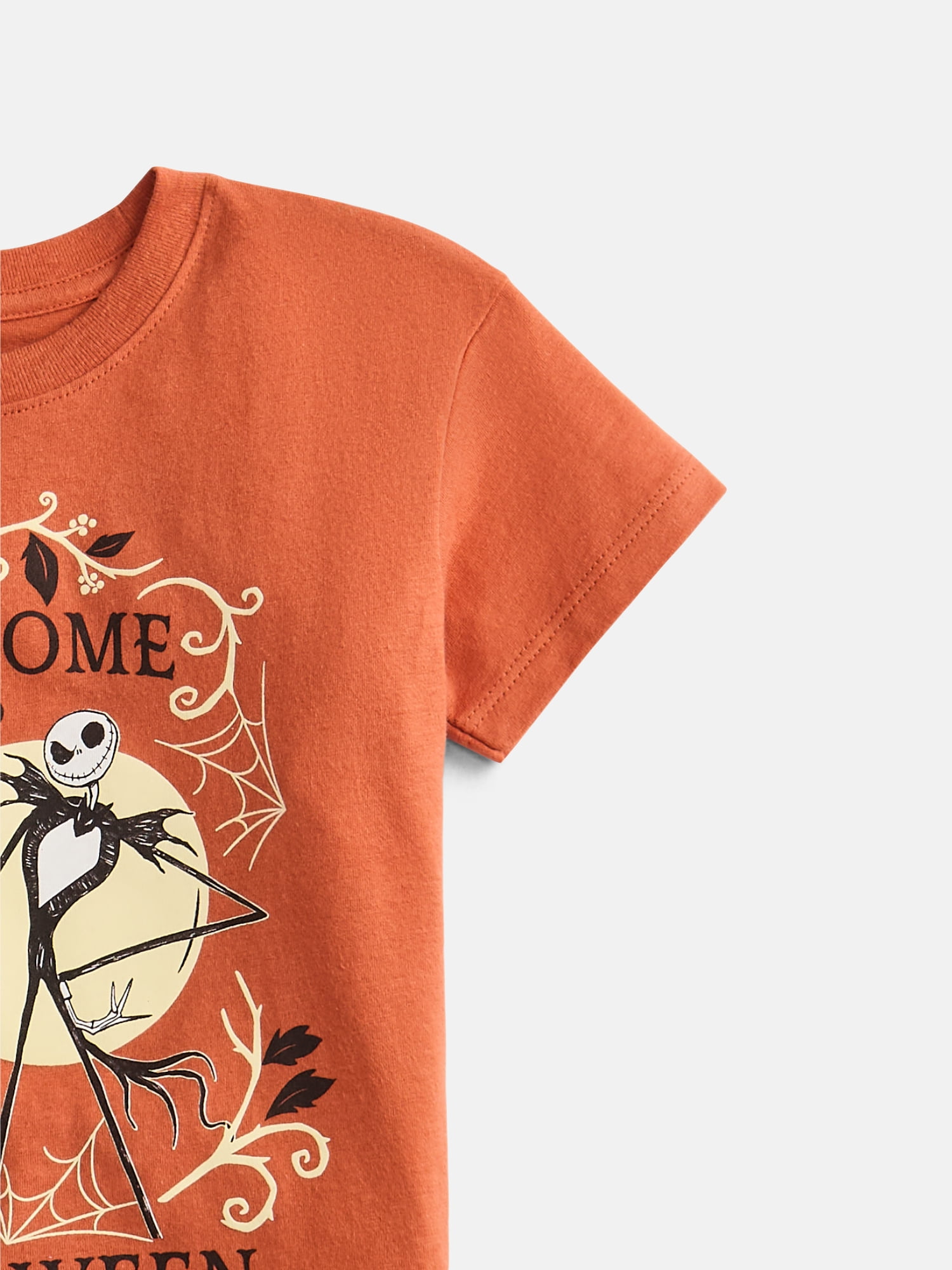 Nightmare Before Christmas Toddler Girls Halloween Crewneck Tee with Short Sleeves, Sizes 12M-5T