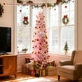 thumbnail image 4 of Costway 6 FT Artificial Pink Christmas Tree with 460 Branch Tips Folding Metal Stand, 4 of 10