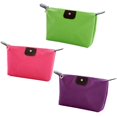thumbnail image 1 of Juego de 3 bolsas de viaje pequeñas: bolsa organizadora y de almacenamiento impermeable, bolsas de baño para hombres y mujeres en rosa fuerte, morado y verde lima, 1 of 4
