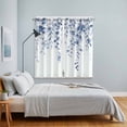 thumbnail image 4 of Blue Eucalyptus Kitchen Curtains 63 Inch Length, Botanical Plant Rustic Branch Floral Grommet Top Bedroom Living Room Curtains, Light Filtering Cafe Curtain Drapes 2 Panels Set 84''x63'', 4 of 9