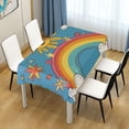thumbnail image 3 of Yayeee Tablecloths for Rectangular Tables 54 x 72 inch Party Table Cover, Rainbow with Stars, 3 of 6