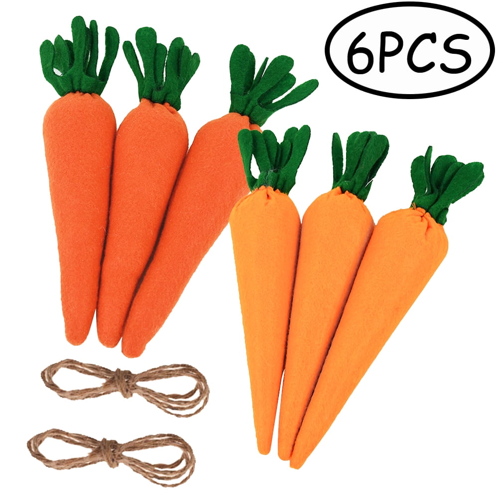 6 Pcs Easter Carrots Hanging Pendant Decorations DIY Carrots Craft