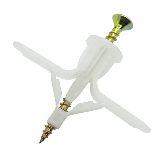 50 Pcs Drywall Ribbed Anchors Assortment Kit for Butterfly Expansion Anchors Bol