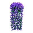 thumbnail image 2 of Guirnalda colgante de flores artificiales de violeta con orquídeas de seda, arreglo floral decorativo reutilizable para bodas, eventos, decoración del hogar y jardín., 2 of 7