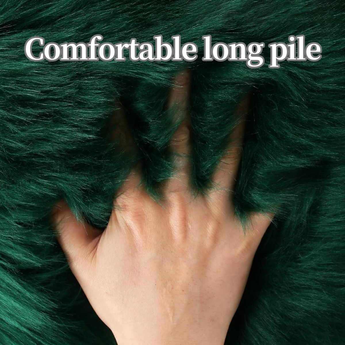 Faux sheepskin area rug 6'x6', green machine-washable plush rug, suitable for placing beside the bed in the bedroom, living room, or kids' room