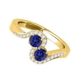 thumbnail image 3 of Mauli Jewels Engagement Rings for Women 1.10 Carat Two Stone Tanzanite And Diamond Ring 4 Prong-Setting14K Yellow Gold, 3 of 7