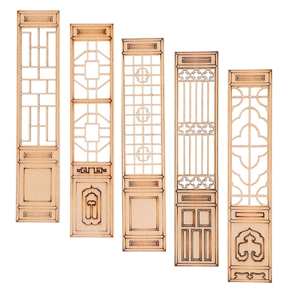 COMPUKAS 5pcs Miniature Model Accessory Wood Color For DIY Crafts In Office Desk