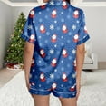 thumbnail image 6 of Womens Pajamas – Nighttime Bridal Sleepwear Women's Santa Print Short Sleeve Shirt & Shorts Pajama Set Festive Sleepwear Combo, 6 of 7