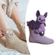 thumbnail image 4 of Calcetines de punto de animales, calcetines de punto gruesos para mujeres y adultos, originales hechos a mano Murciélago morado, 4 of 7