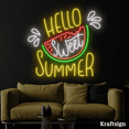 thumbnail image 4 of Craftnamesign Hello Summer Neon Sign, Juice Shop Decor, Watermelon Signs, 4 of 4