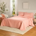 thumbnail image 2 of Mainstays by Becky G. & Alejandra 4-Piece Orange Warm Geo Super Soft Brushed Microfiber Bed Sheet Set, Full, 2 of 10