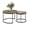 Brown, variant on 27.56" Nesting Round Coffee Tables Set of 2, Marble Pattern Wood Top with Sturdy Metal Frame, Side End Tables for Living Room Bedroom Balcony Yard, Black & Gold