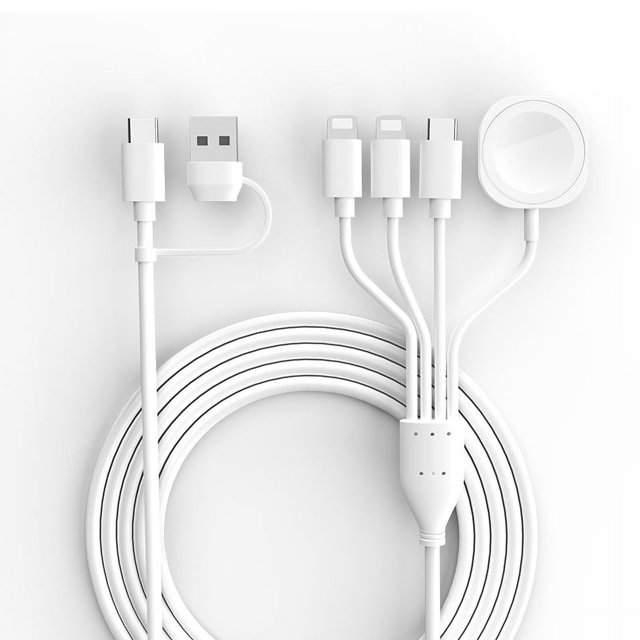 Cable cargador 4 en 2 para Apple Watch 2025, cable cargador para varios iPhone Watch, cargador magnético rápido para iWatch, compatible con Apple Watch