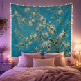 thumbnail image 2 of Flowering Branch Across Teal Blue, Peaceful Watercolor for Flower Lovers, Botanical Wall Art, Mother'S Day Gift, Tapestry Wall Hanging for Bedroom and Living Room, 2 of 7
