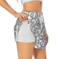 thumbnail image 2 of Bixox Women's Snake pattern 2 in 1 Running Shorts - Lightweight Athletic Workout Gym Yoga Shorts Liner with Pockets - Small, 2 of 7