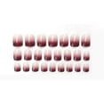 thumbnail image 5 of SHAR Purple False Nails Chic Pink Gradient Short Square Full Cover 24Pcs Fake Nails For Women And Girls, 5 of 5