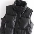 thumbnail image 4 of Womens Vests Cropped Fashion Solid Color Sleeveless Fall Winter Lightweight Jacket Cute Fall Outfits for Women Trendy Casual Puffy Comfortable Vests, 4 of 6