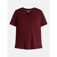 thumbnail image 5 of Terra & Sky Women's Plus Size V-Neck Tee with Short Sleeves, Size 0X-5X, 5 of 5