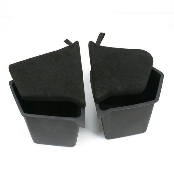 Ikon Motorsports Rear Side Storage Box Compatible With 2020-2023 Tesla Model Y Black TPE ABS Interior Rear Trunk Left Right Side Organizer Storage Box With Lid Bins 4PCS Only Fits 5-Seat