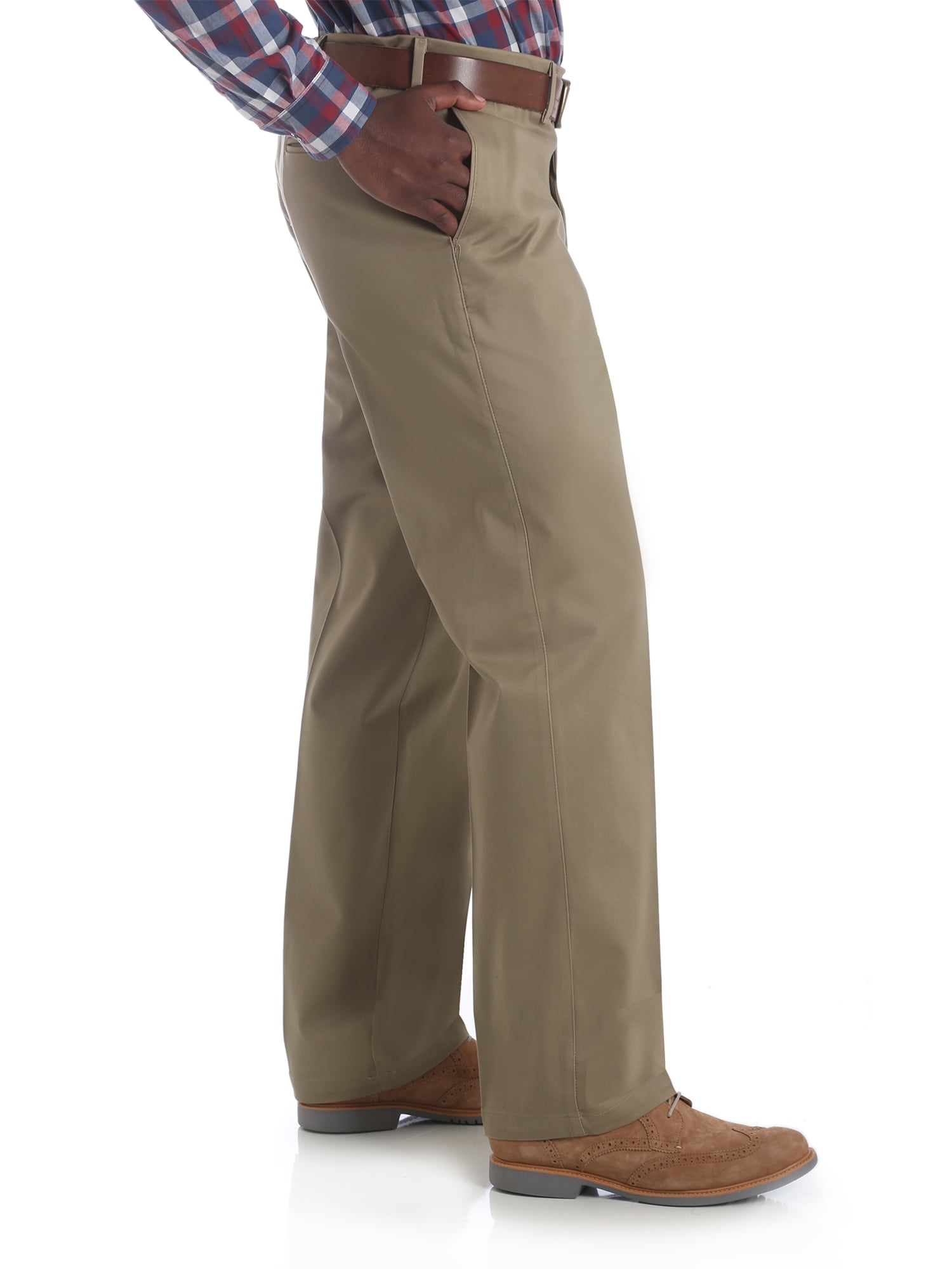 wrangler no iron ultimate khaki straight fit