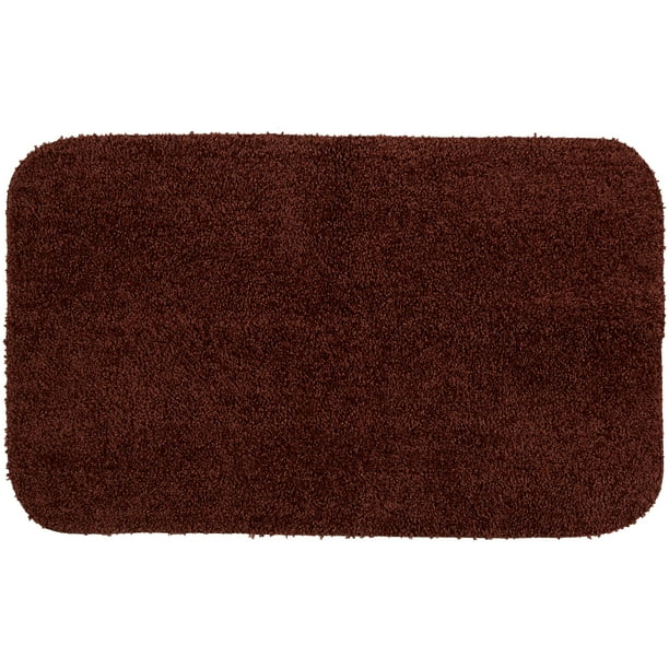 Mainstays Basic Bath Rug, Warm Chocolate, 17" x 24"