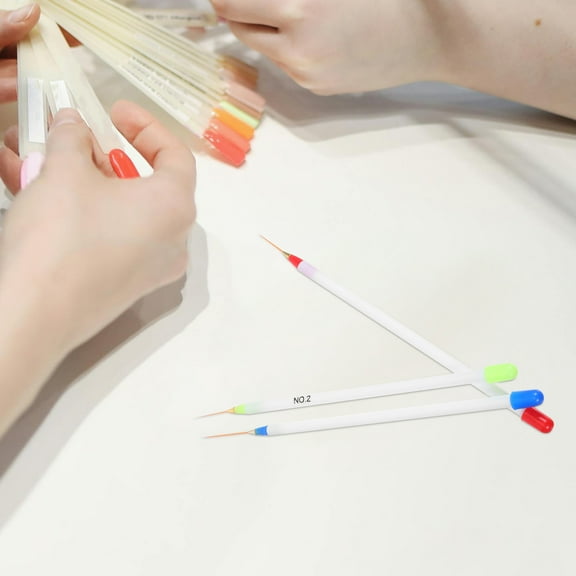 NICEXMAS Back to School Paint Dotting Tools Nail Pull Pen Plastic 3Pcs for Professional Nail Art